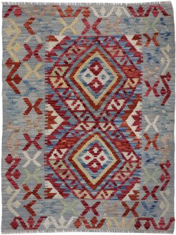 Full view of New Modern Design rug from Pakistan, 107 × 78 cm in Multi Color tones