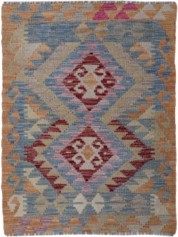 Full view of New Modern Design rug from Pakistan, 112 × 81 cm in Multi Color tones