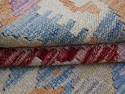 Close-up detail of New Modern Design rug from Pakistan showing Wool weave