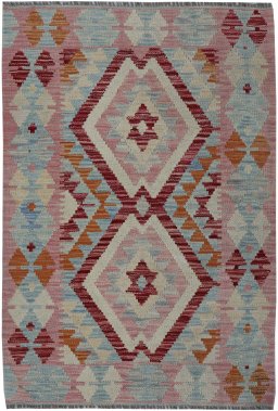 Full view of New Modern Design rug from Pakistan, 112 × 82 cm in Multi Color tones
