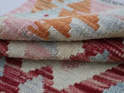 Close-up detail of New Modern Design rug from Pakistan showing Wool weave