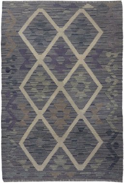 Full view of New Modern Design rug from Pakistan, 123 × 76 cm in Multi Color tones