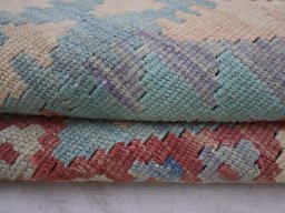 Close-up detail of New Modern Design rug from Pakistan showing Wool weave