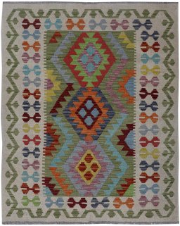 Full view of New Modern Design rug from Pakistan, 149 × 110 cm in Multi Color tones