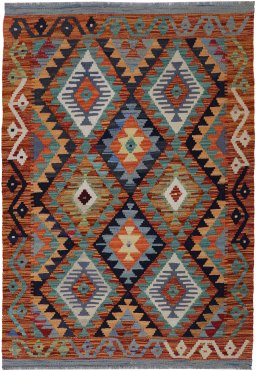 Full view of New Modern Design rug from Pakistan, 149 × 104 cm in Multi Color tones