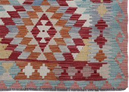 Close-up detail of New Modern Design rug from Pakistan showing Wool weave