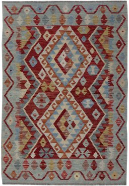 Full view of New Modern Design rug from Pakistan, 145 × 96 cm in Multi Color tones