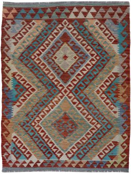 Full view of New Modern Design rug from Pakistan, 142 × 100 cm in Multi Color tones