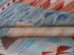Close-up detail of New Modern Design rug from Pakistan showing Wool weave