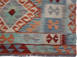 Close-up detail of New Modern Design rug from Pakistan showing Wool weave