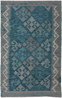 Full view of New Modern Design rug from Pakistan, 154 × 97 cm in Multi Color tones