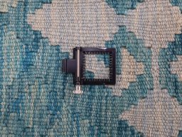 Corner detail of New Modern Design rug showing border pattern and Wool pile