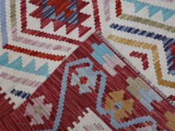 Surface texture of New Modern Design rug with natural Wool and intricate pattern