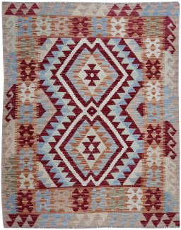 Full view of New Modern Design rug from Pakistan, 135 × 100 cm in Multi Color tones