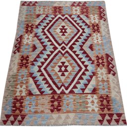 Full view of New Modern Design rug from Pakistan, 135 × 100 cm in Multi Color tones
