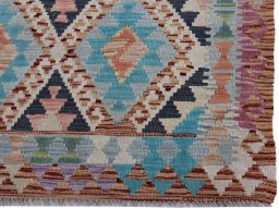 Close-up detail of New Modern Design rug from Pakistan showing Wool weave