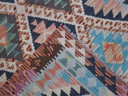 Surface texture of New Modern Design rug with natural Wool and intricate pattern
