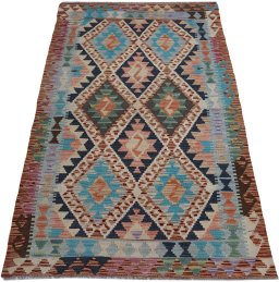 Full view of New Modern Design rug from Pakistan, 163 × 106 cm in Multi Color tones