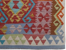 Close-up detail of New Modern Design rug from Pakistan showing Wool weave