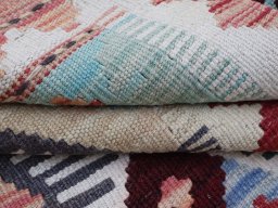 Close-up detail of New Modern Design rug from Pakistan showing Wool weave