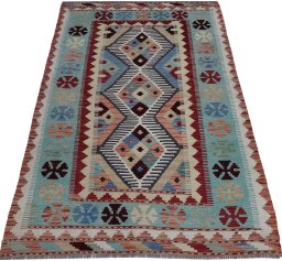 Full view of New Modern Design rug from Pakistan, 151 × 101 cm in Multi Color tones