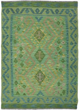 Full view of New Modern Design rug from Pakistan, 145 × 101 cm in Multi Color tones
