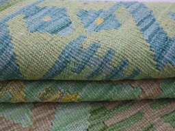 Close-up detail of New Modern Design rug from Pakistan showing Wool weave