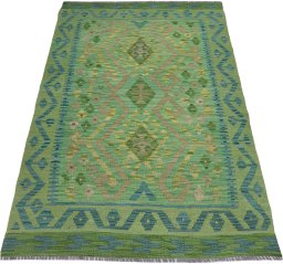 Full view of New Modern Design rug from Pakistan, 145 × 101 cm in Multi Color tones