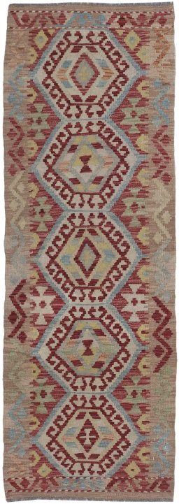 Full view of New Modern Design rug from Pakistan, 186 × 66 cm in Multi Color tones
