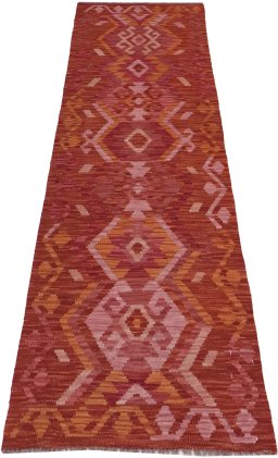Full view of New Modern Design rug from Pakistan, 201 × 63 cm in Multi Color tones