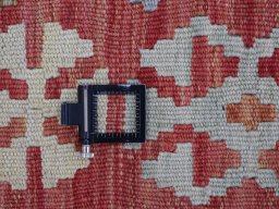 Corner detail of New Modern Design rug showing border pattern and Wool pile