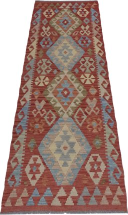 Full view of New Modern Design rug from Pakistan, 189 × 62 cm in Multi Color tones