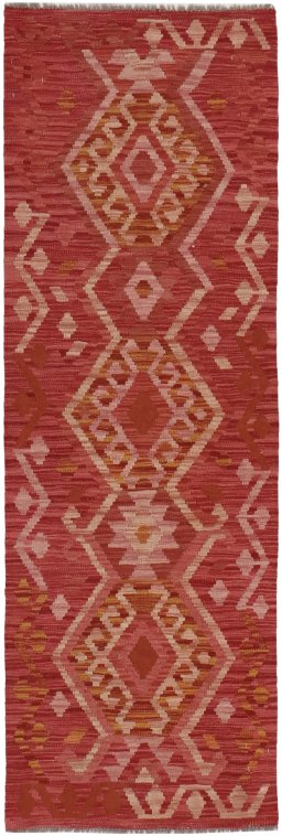 Full view of New Modern Design rug from Pakistan, 201 × 64 cm in Multi Color tones