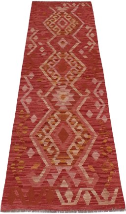Full view of New Modern Design rug from Pakistan, 201 × 64 cm in Multi Color tones