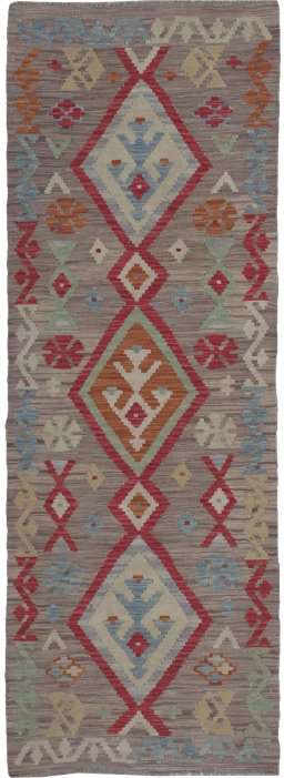 Full view of New Modern Design rug from Pakistan, 190 × 66 cm in Multi Color tones