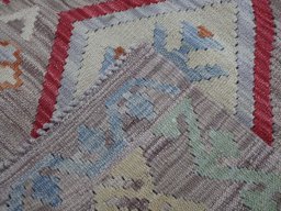 Surface texture of New Modern Design rug with natural Wool and intricate pattern