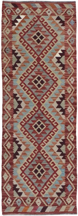 Full view of New Modern Design rug from Pakistan, 188 × 64 cm in Multi Color tones