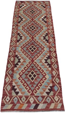 Full view of New Modern Design rug from Pakistan, 188 × 64 cm in Multi Color tones