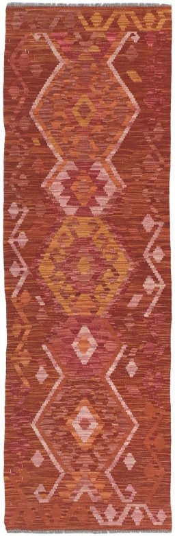 Full view of New Modern Design rug from Pakistan, 204 × 65 cm in Multi Color tones