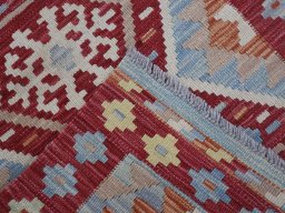 Surface texture of New Modern Design rug with natural Wool and intricate pattern
