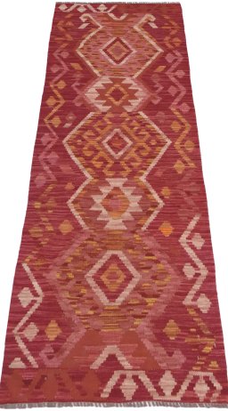 Full view of New Modern Design rug from Pakistan, 196 × 66 cm in Multi Color tones