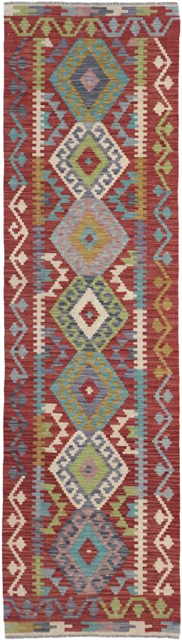 Full view of New Modern Design rug from Pakistan, 289 × 83 cm in Multi Color tones