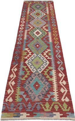 Full view of New Modern Design rug from Pakistan, 289 × 83 cm in Multi Color tones