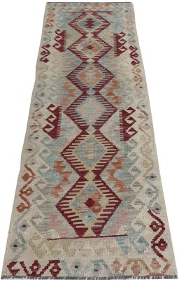 Full view of New Modern Design rug from Pakistan, 198 × 68 cm in Multi Color tones