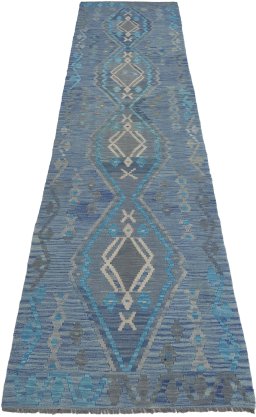 Full view of New Modern Design rug from Pakistan, 302 × 81 cm in Multi Color tones