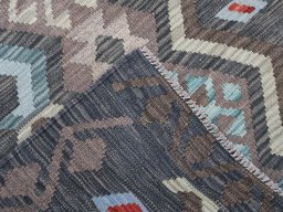 Surface texture of New Modern Design rug with natural Wool and intricate pattern