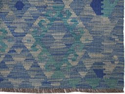 Close-up detail of New Modern Design rug from Pakistan showing Wool weave
