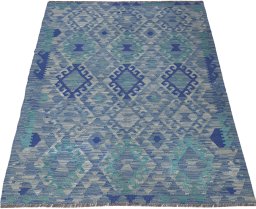 Full view of New Modern Design rug from Pakistan, 133 × 103 cm in Multi Color tones