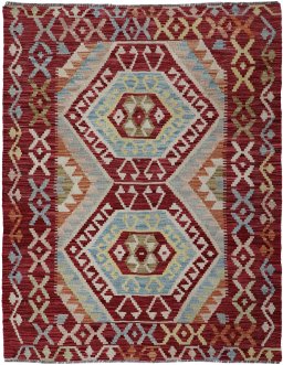 Full view of New Modern Design rug from Pakistan, 141 × 105 cm in Multi Color tones