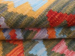 Close-up detail of New Modern Design rug from Pakistan showing Wool weave